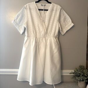 Grace Karin NWT Eyelet White V-Neck Women’s XL  Dress